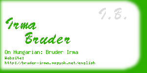 irma bruder business card